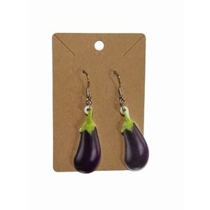New Novelty Fashion Earrings eggplant food veggie